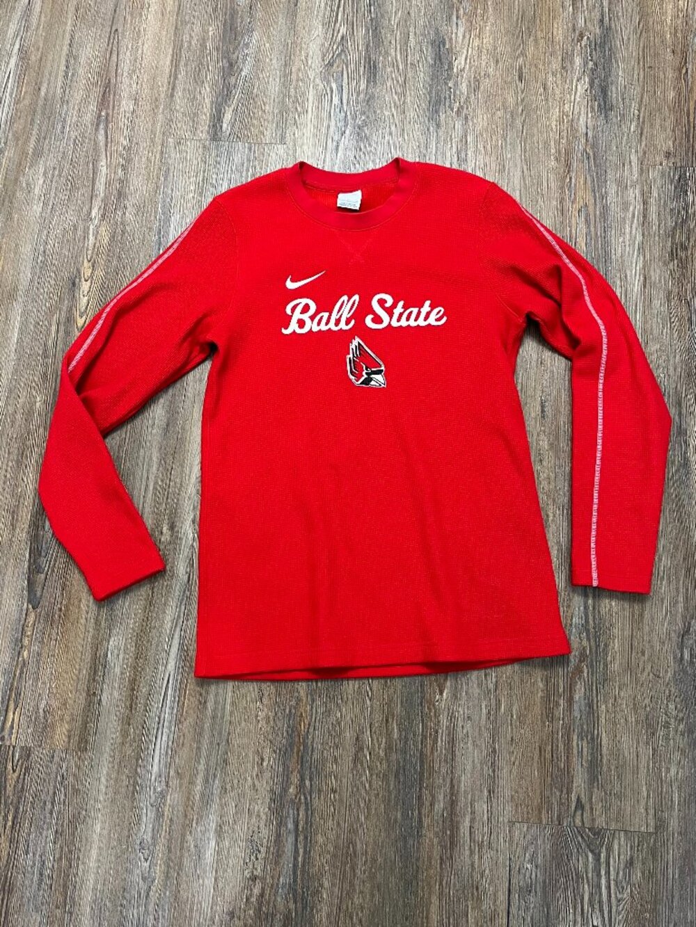 Ball State/Nike Waffle Knit Insulated Shirt -Women's Size Small -Polyester Blend